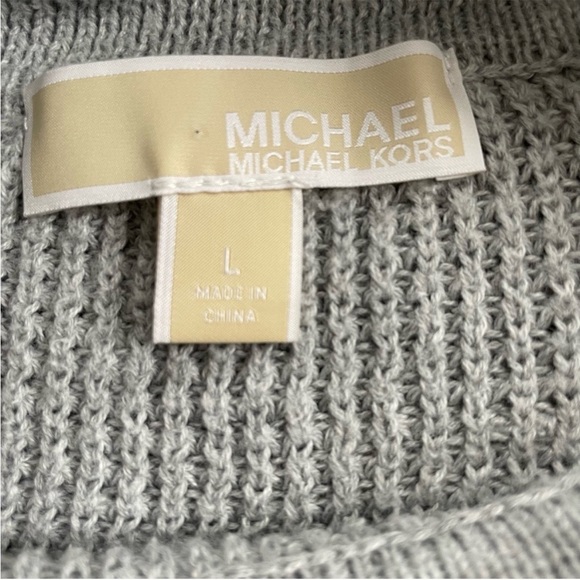 MICHAEL Michael Kors Women’s Cowl Neck Waffle Sweater Gray Size Large - Picture 7 of 10